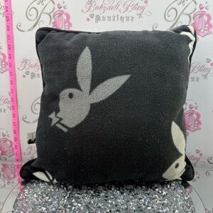 PLAYBOY bunny pillow bunnies Gray and Cream Bunny Fleece Accent Pillow